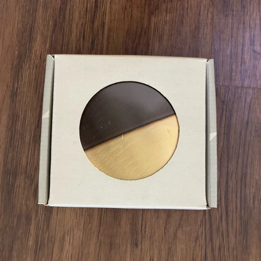 West elm half dipped brass coaster